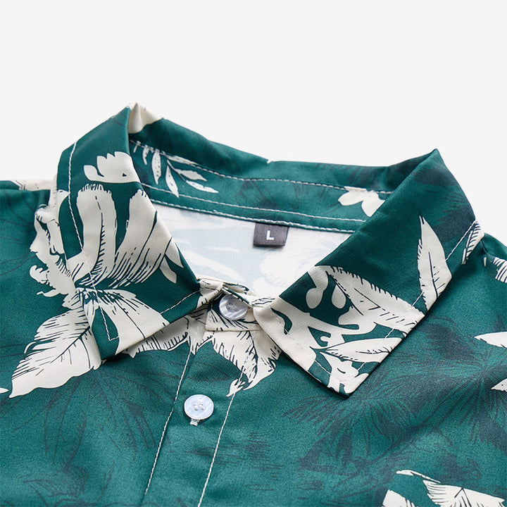Camicia da uomo a maniche corte con stampa floreale hawaiana per le vacanze. - image 4