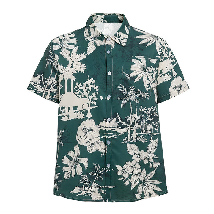 Camicia da uomo a maniche corte con stampa floreale hawaiana per le vacanze. - image 9