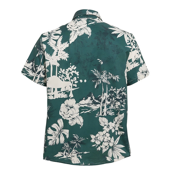 Camicia da uomo a maniche corte con stampa floreale hawaiana per le vacanze. - image 10