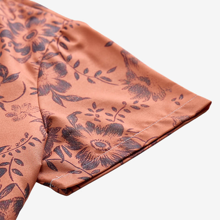 Camicia casual da uomo a maniche corte con stampa floreale per le vacanze - image 11