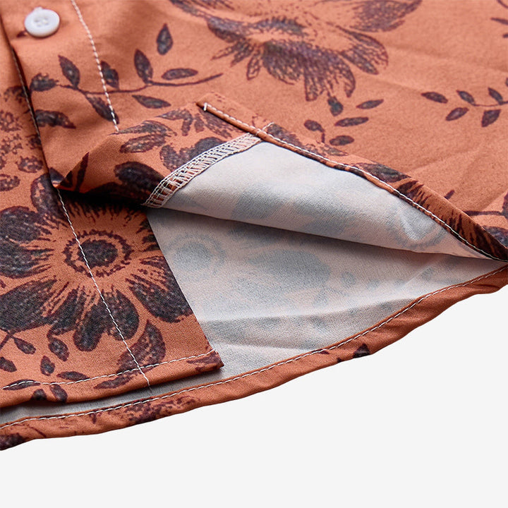 Camicia casual da uomo a maniche corte con stampa floreale per le vacanze - image 12