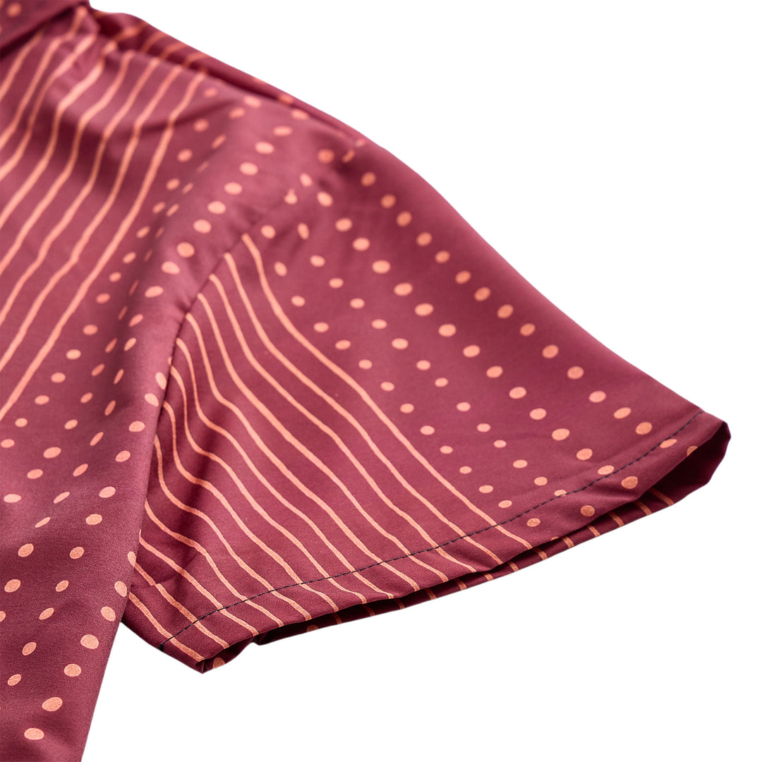 Camicia a maniche corte a righe e pois di ispirazione etnica - image 7