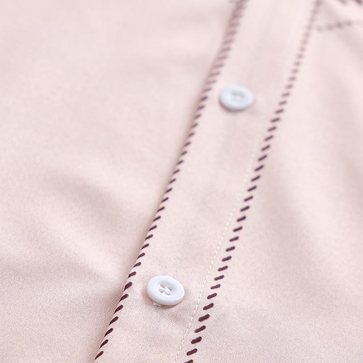 Camicia elegante da uomo in stile country con stampa floreale beige e marrone - image 5