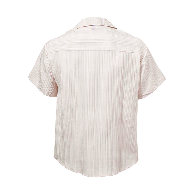 Camicia artigianale beige testurizzata con ricami neri - image 10