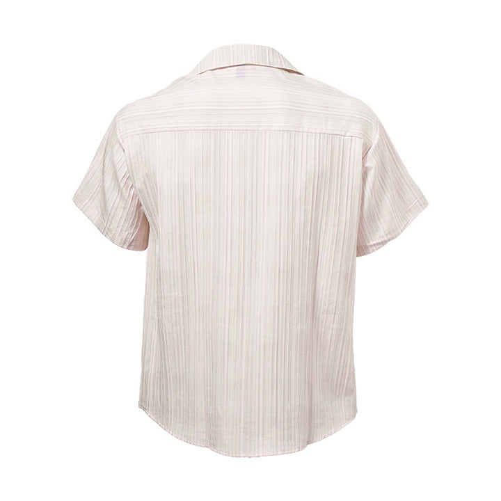 Camicia artigianale beige testurizzata con ricami neri - image 10