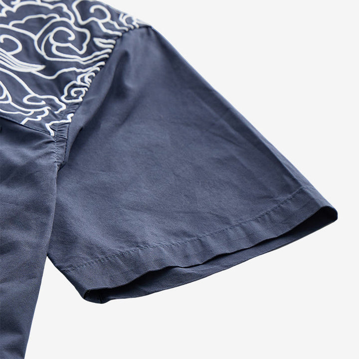 Maglietta a maniche corte con ricamo a nuvola in stile streetwear - image 9