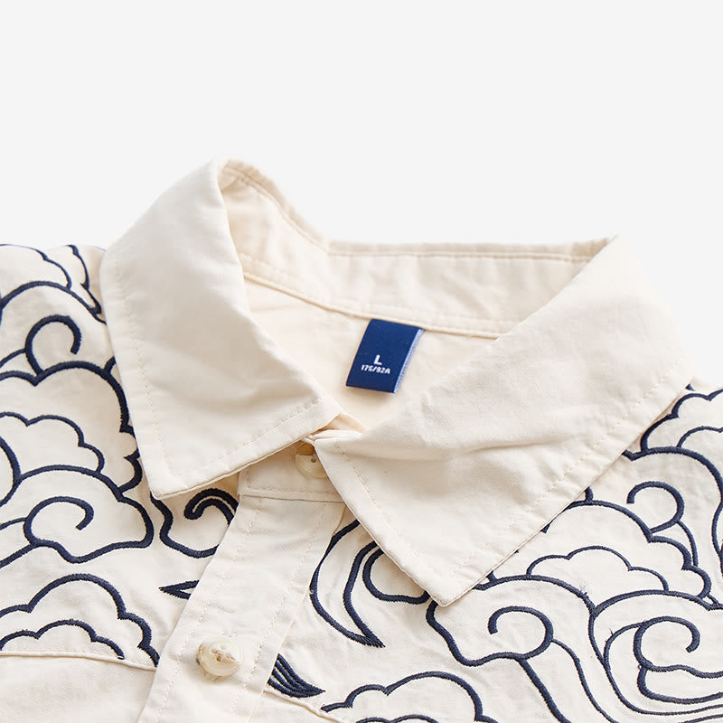 Maglietta a maniche corte con ricamo a nuvola in stile streetwear - image 10