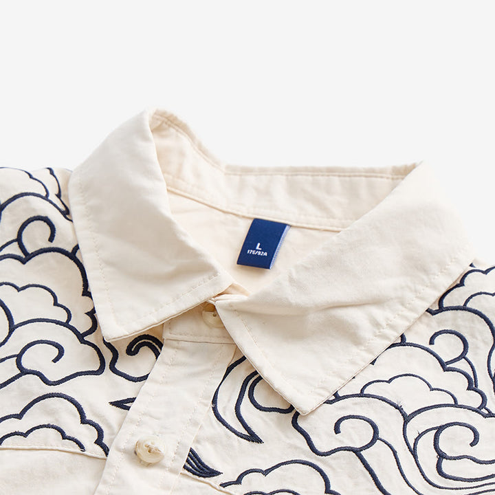 Maglietta a maniche corte con ricamo a nuvola in stile streetwear - image 10