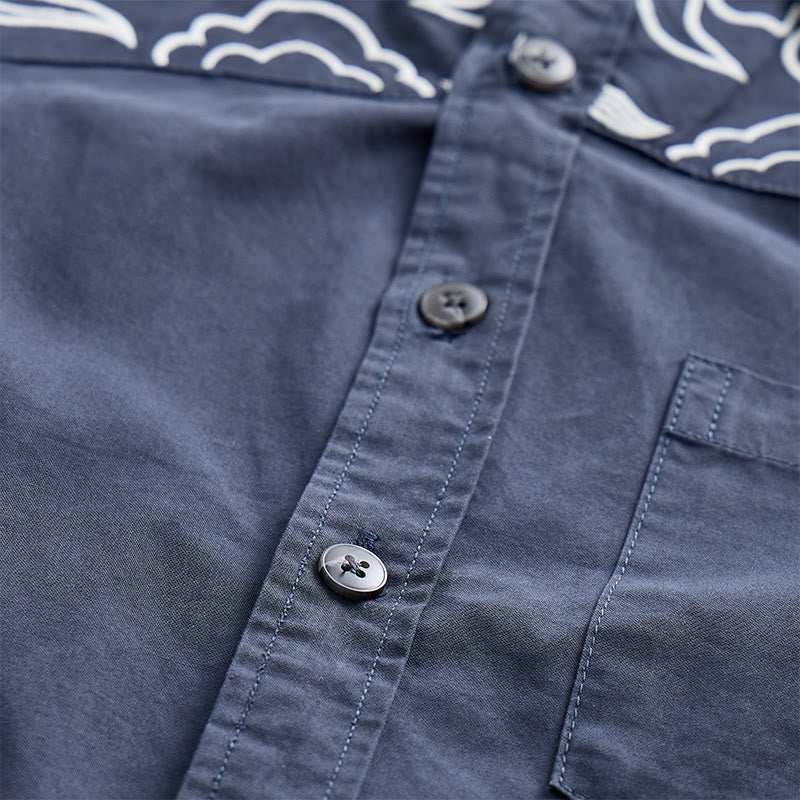 Maglietta a maniche corte con ricamo a nuvola in stile streetwear - image 6