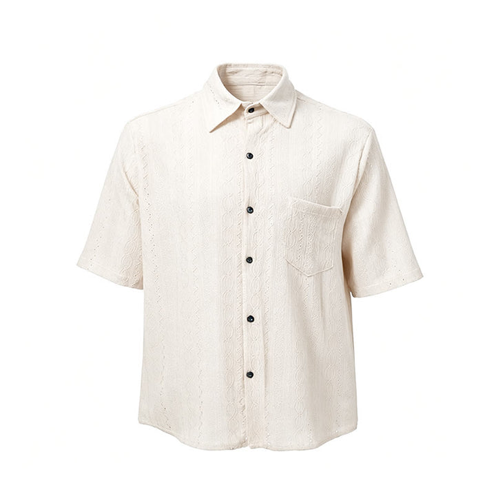 Camicia casual retrò in maglia jacquard con bottoni - image 12