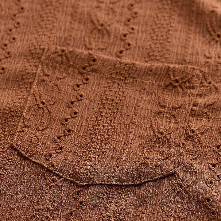 Camicia casual retrò in maglia jacquard con bottoni - image 7