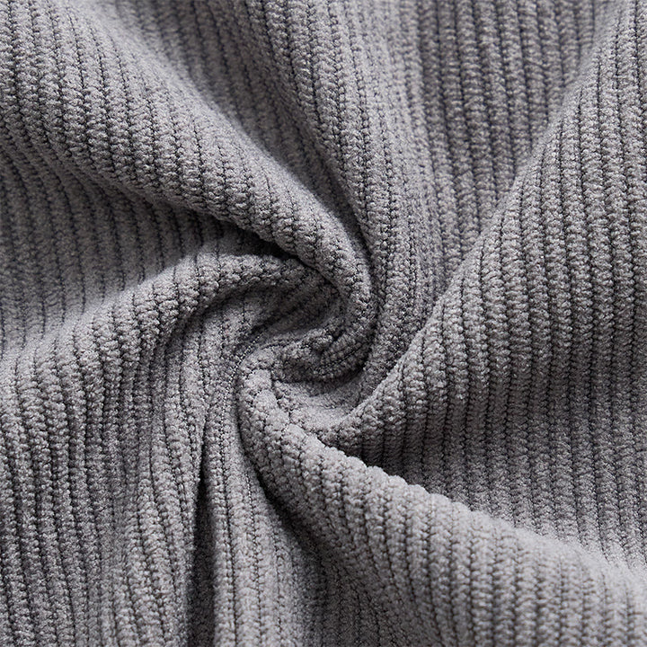 Camicia da uomo in velluto a coste stile retrò da lavoro con taschino con etichetta in pelle - image 11