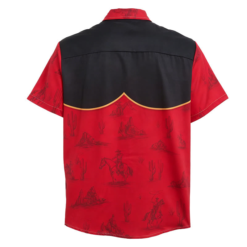 Camicia da uomo Weirdcore con stampa a tema gatto alieno e western. - image 5