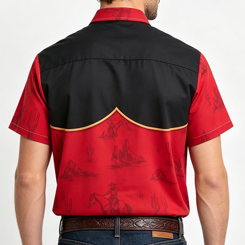 Camicia da uomo Weirdcore con stampa a tema gatto alieno e western. - image 3