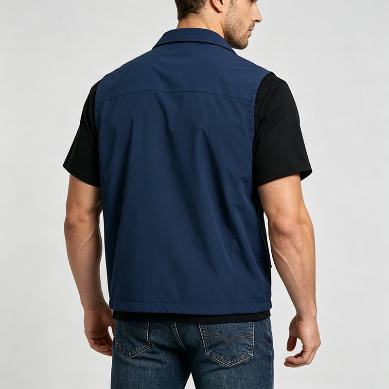 Gilet da uomo minimalista, multitasche e leggero per attività all'aperto. - image 3