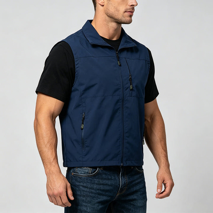 Gilet da uomo minimalista, multitasche e leggero per attività all'aperto. - image 2