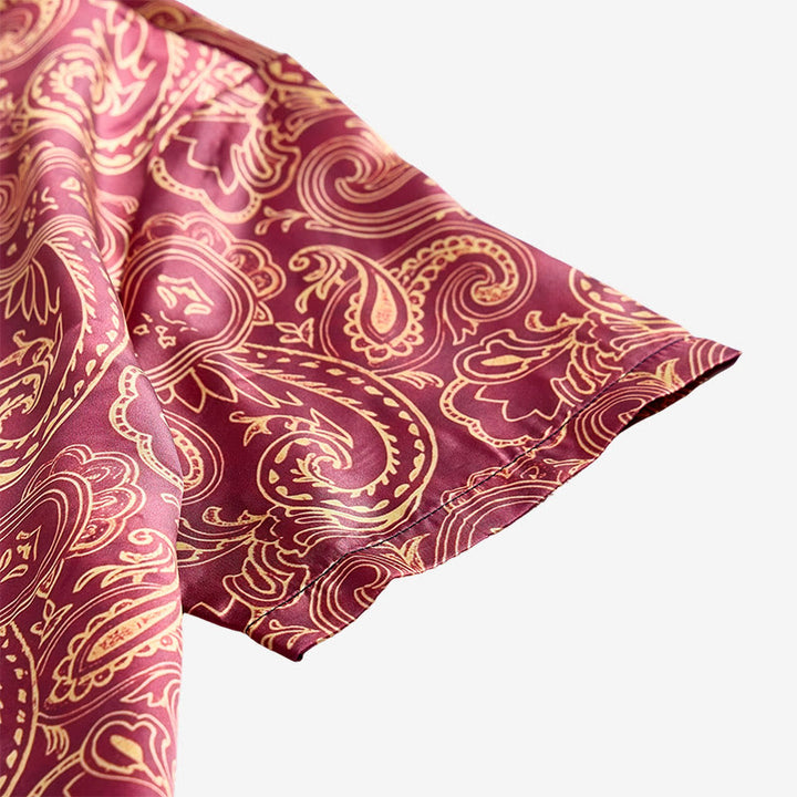 Camicia elegante da uomo di lusso con motivo paisley vintage lucido - image 9