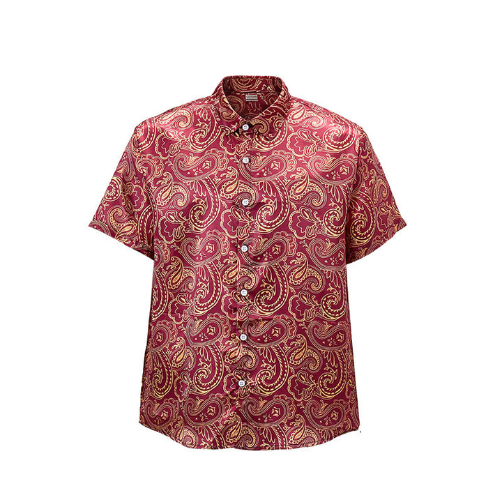 Camicia elegante da uomo di lusso con motivo paisley vintage lucido - image 10