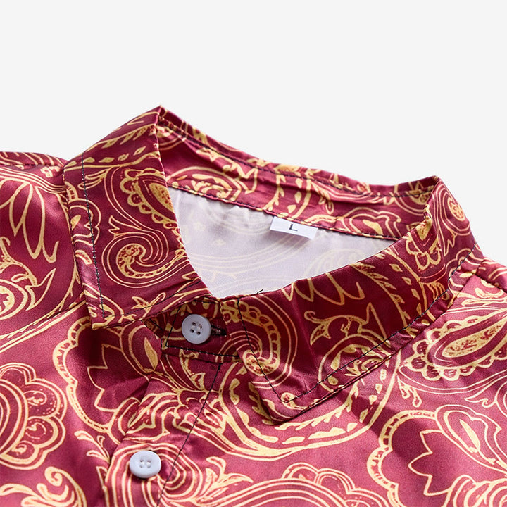 Camicia elegante da uomo di lusso con motivo paisley vintage lucido - image 6