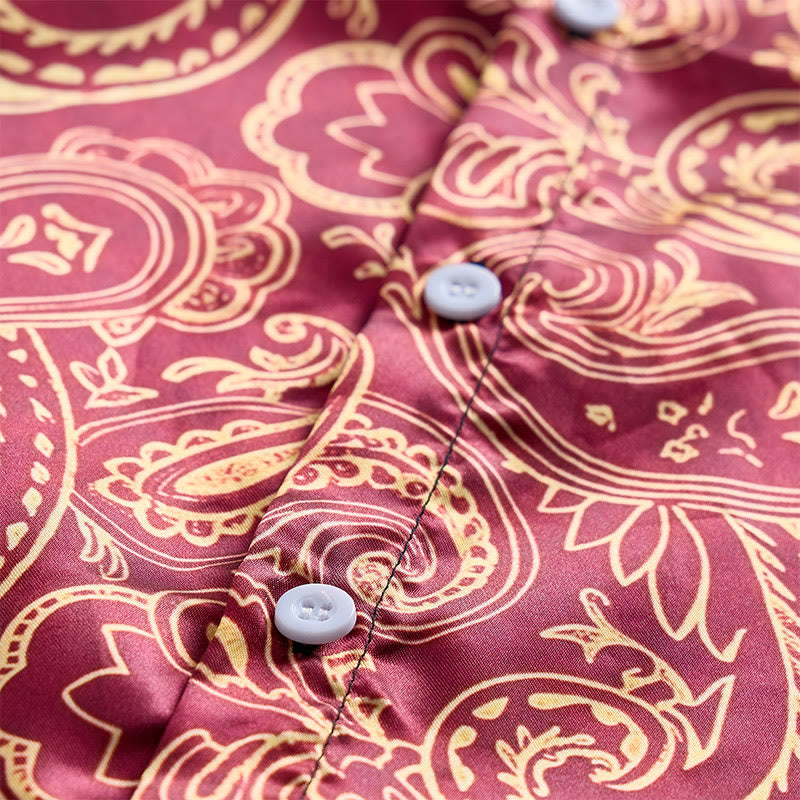 Camicia elegante da uomo di lusso con motivo paisley vintage lucido - image 7