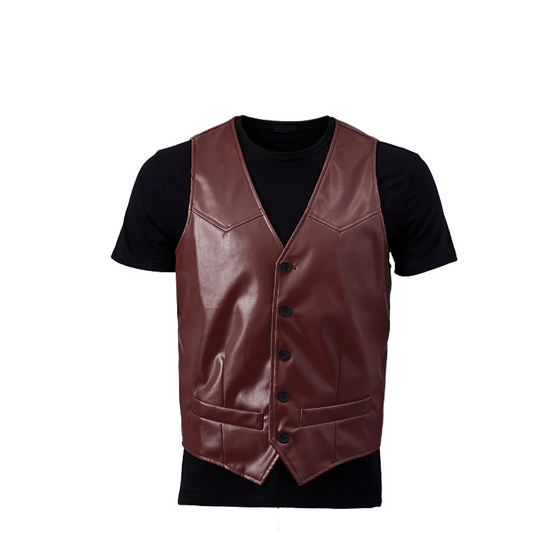 Gilet da uomo in pelle dallo stile western intramontabile. - image 13