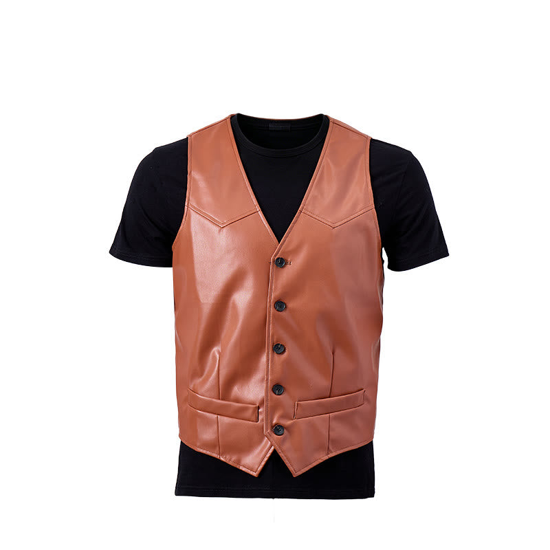 Gilet da uomo in pelle dallo stile western intramontabile. - image 10