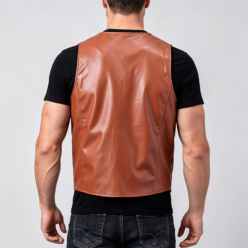 Gilet da uomo in pelle dallo stile western intramontabile. - image 2