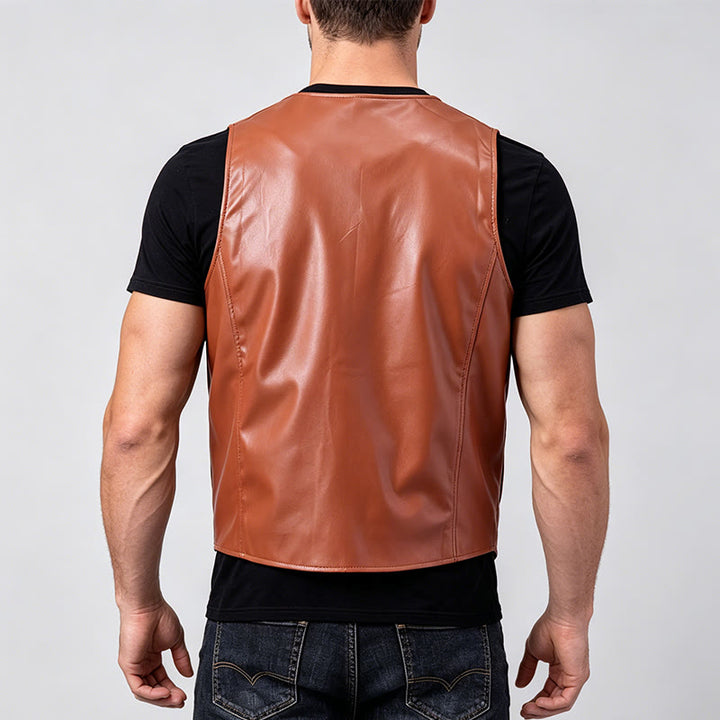 Gilet da uomo in pelle dallo stile western intramontabile. - image 2