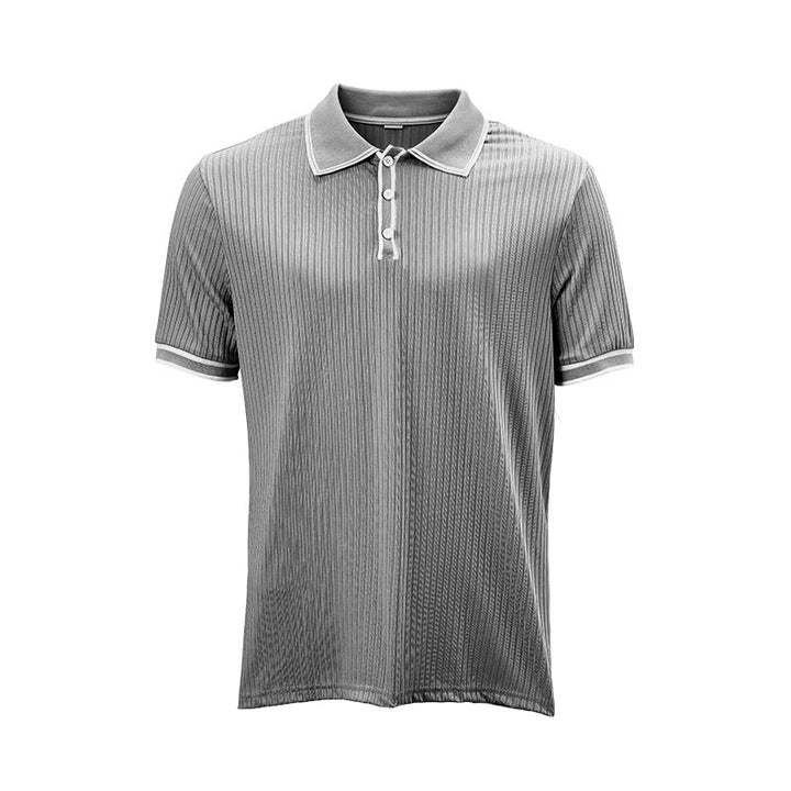 Polo da uomo minimalista in maglia con colletto e polsini rifiniti - image 17
