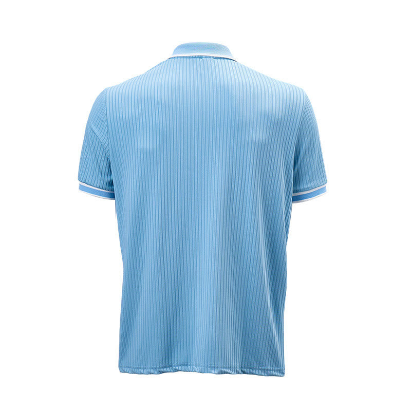 Polo da uomo minimalista in maglia con colletto e polsini rifiniti - image 14