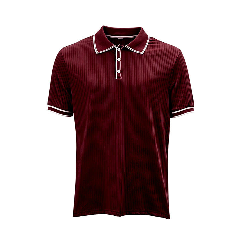Polo da uomo minimalista in maglia con colletto e polsini rifiniti - image 16