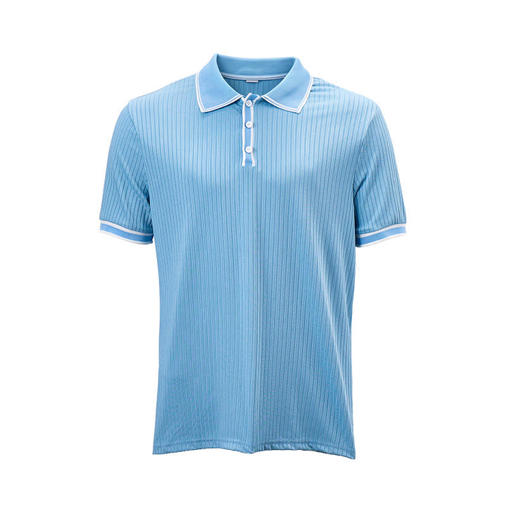 Polo da uomo minimalista in maglia con colletto e polsini rifiniti - image 13
