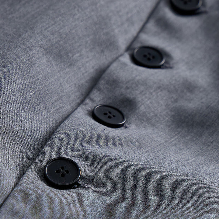 Gilet da abito formale da uomo moderno, sartoriale, con revers asimmetrici. - image 5