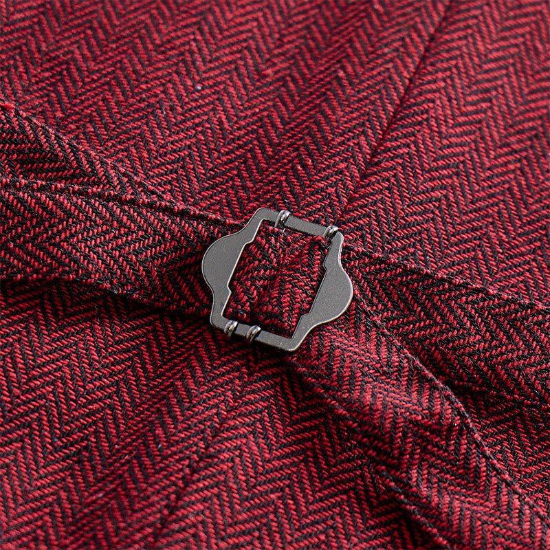 Gilet da uomo elegante con motivo a spina di pesce e design a strati. - image 7