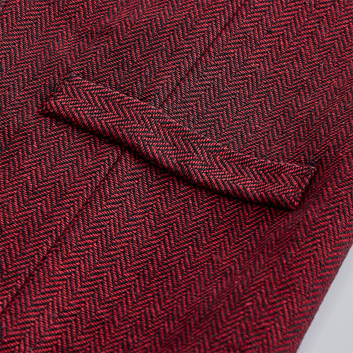 Gilet da uomo elegante con motivo a spina di pesce e design a strati. - image 8