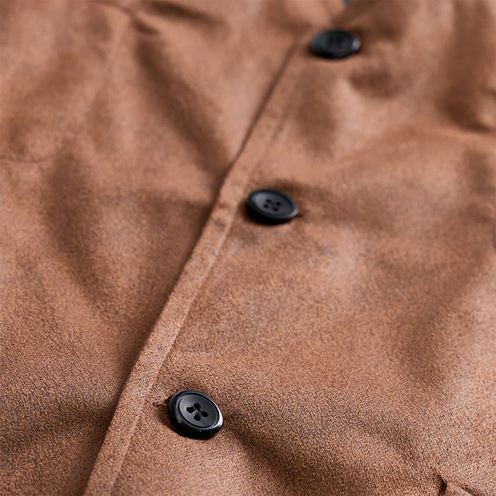 Gilet da uomo monopetto in finta pelle scamosciata stile western - image 6