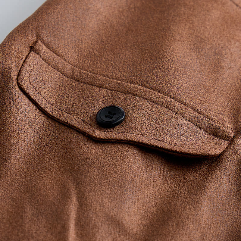 Gilet da uomo monopetto in finta pelle scamosciata stile western - image 7