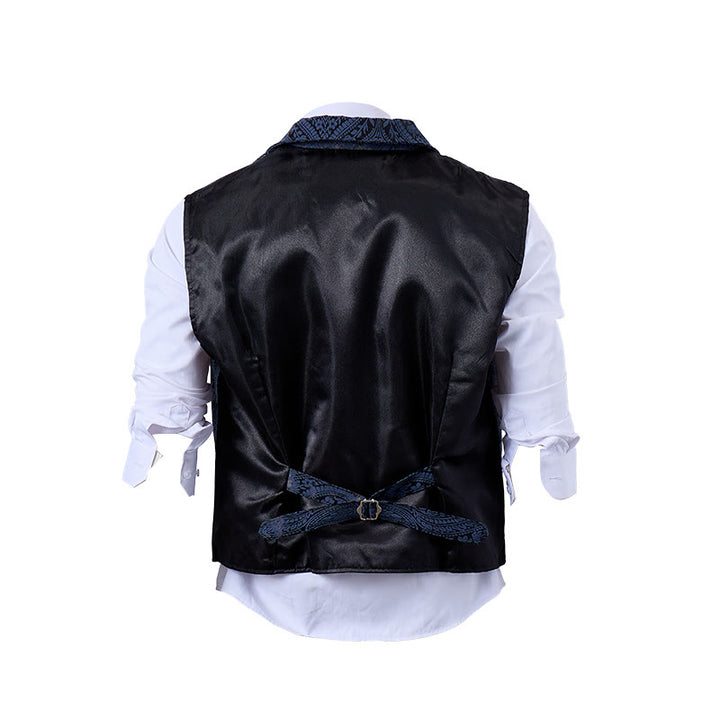 Gilet da abito da uomo con revers a tacca e motivo paisley jacquard, ispirato allo stile vittoriano. - image 18