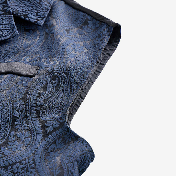 Gilet da abito da uomo con revers a tacca e motivo paisley jacquard, ispirato allo stile vittoriano. - image 16