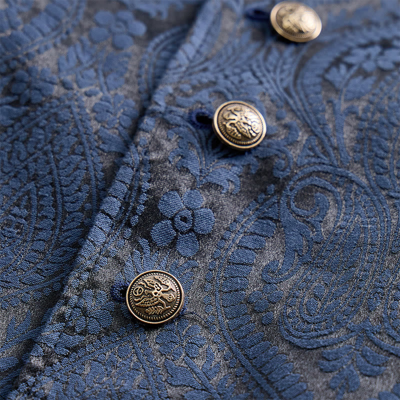 Gilet da abito da uomo con revers a tacca e motivo paisley jacquard, ispirato allo stile vittoriano. - image 14