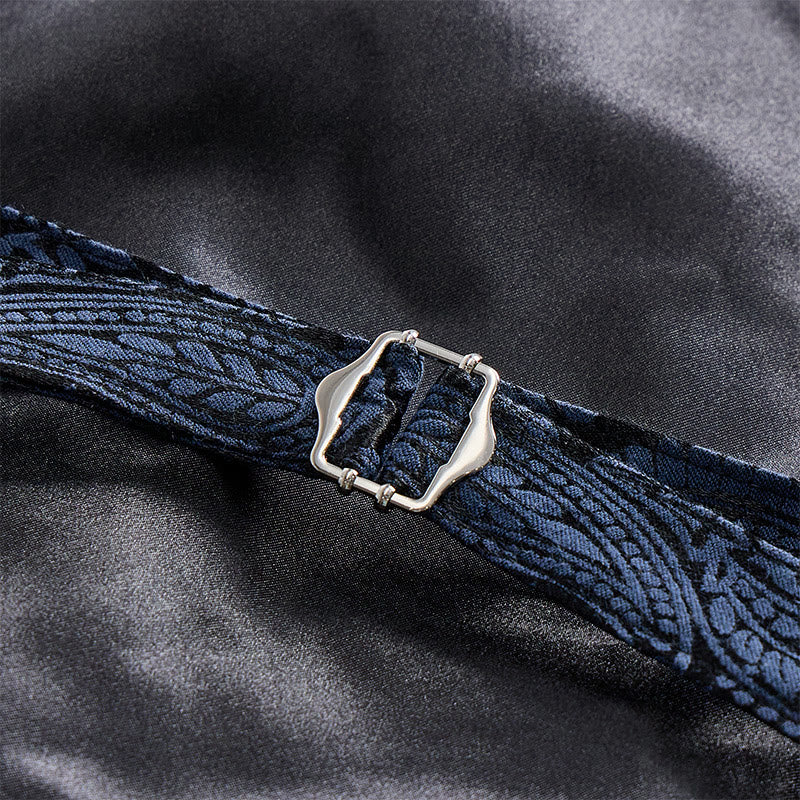 Gilet da abito da uomo con revers a tacca e motivo paisley jacquard, ispirato allo stile vittoriano. - image 17