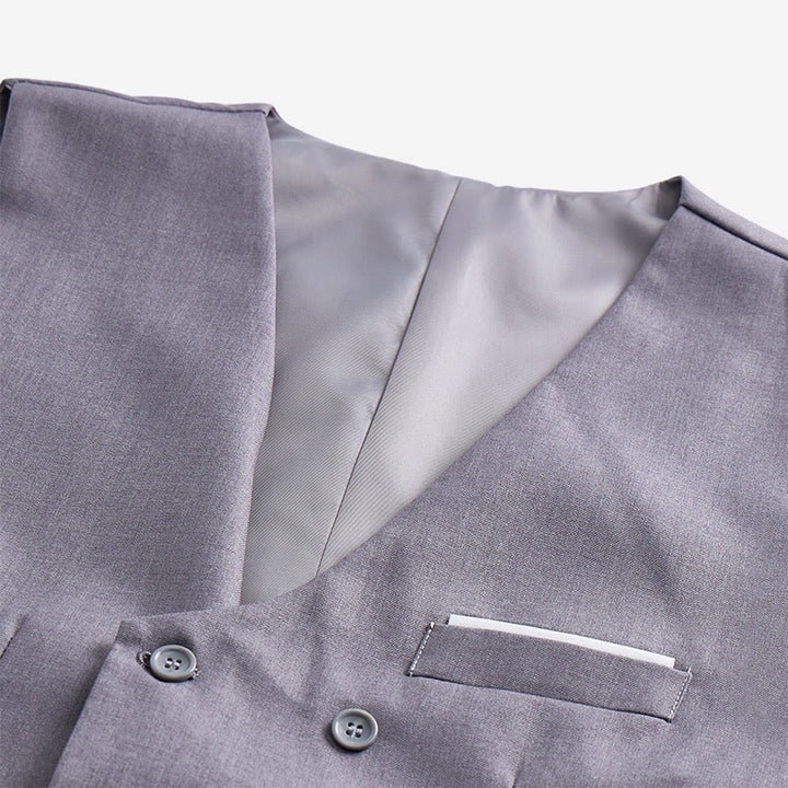 Gilet da abito da uomo a doppiopetto in tinta unita, stile smoking. - image 17