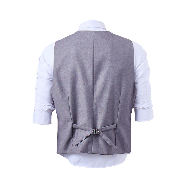 Gilet da abito da uomo a doppiopetto in tinta unita, stile smoking. - image 22