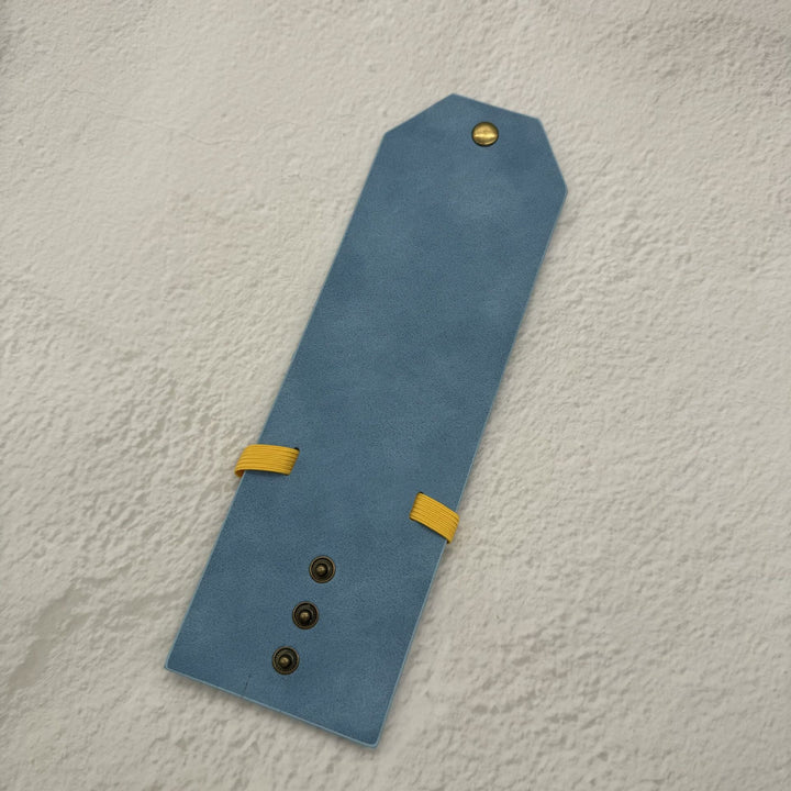 Portafoglio minimalista in pelle con chiusura a scatto, ideale per l'uso quotidiano. - Blu - image 10