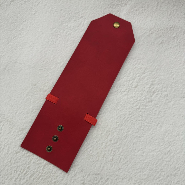 Portafoglio minimalista in pelle con chiusura a scatto, ideale per l'uso quotidiano. - Rosso - image 11