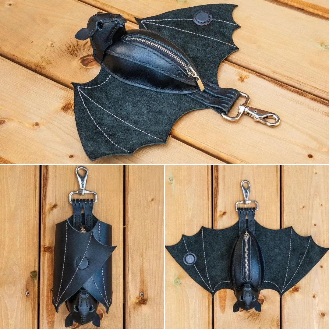 Portachiavi in ​​pelle a forma di pipistrello "The Midnight Guardian" - image 5