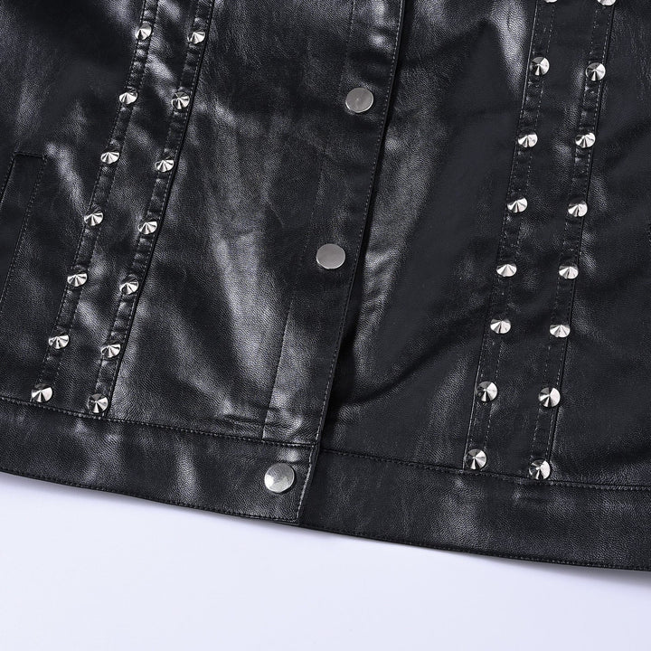 Gilet senza maniche in similpelle con borchie, stile punk rock da motociclista - image 5