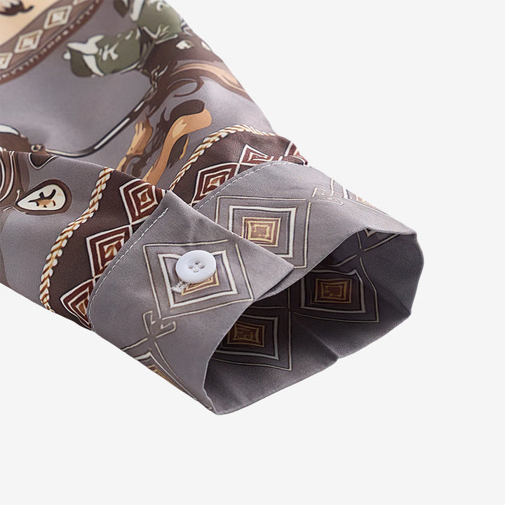 Camicia da uomo con motivo western da cavaliere del deserto e tribale - image 8