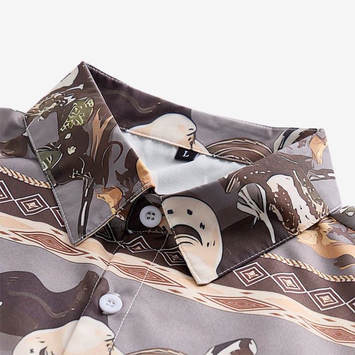 Camicia da uomo con motivo western da cavaliere del deserto e tribale - image 5