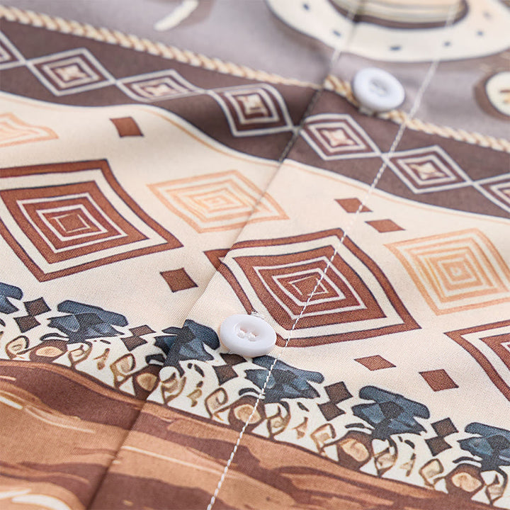 Camicia da uomo con motivo western da cavaliere del deserto e tribale - image 6